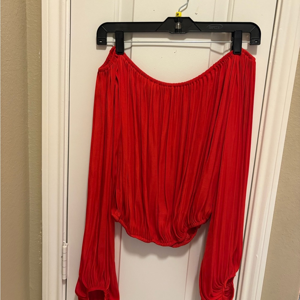 Forever 21 Vibrant Red Gathered Top